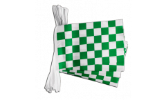 Checkered green-white Bunting Flags - 5.9 x 8.65 inch