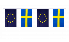 Sweden - European Union EU Friendship Bunting Flags - 5.9 x 8.65 inch