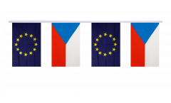 Czech Republic - European Union EU Friendship Bunting Flags - 5.9 x 8.65 inch