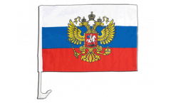 Russia with coat of arms Car Flag - 12 x 16 inch