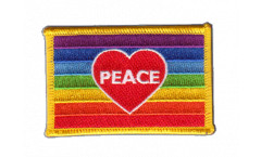 Rainbow with PEACE Heart Flag Patch, Badge - 3.15 x 2.35 inch