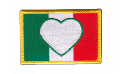 Italy Heart Flag Patch, Badge - 3.15 x 2.35 inch