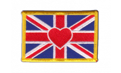 Great Britain Heart Flag Patch, Badge - 3.15 x 2.35 inch