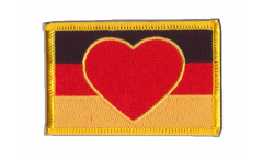 Germany Heart Flag Patch, Badge - 3.15 x 2.35 inch