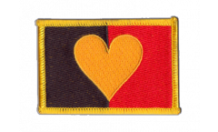 Belgium Heart Flag Patch, Badge - 3.15 x 2.35 inch