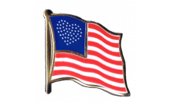USA Heart Flag Pin, Badge - 1 x 1 inch