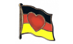 Germany Heart Flag Pin, Badge - 1 x 1 inch