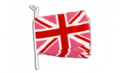 Great Britain Union Jack pink Bunting Flags - 12 x 18 inch