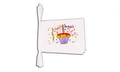 Happy Birthday Cake Bunting Flags - 5.9 x 8.65 inch
