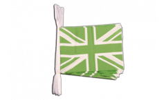 Great Britain Union Jack green Bunting Flags - 5.9 x 8.65 inch