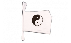 Ying and Yang, white Bunting Flags - 5.9 x 8.65 inch
