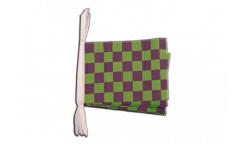 Checkered purple-green Bunting Flags - 5.9 x 8.65 inch