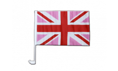 Great Britain Union Jack pink Car Flag - 12 x 16 inch