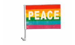 Rainbow with PEACE Car Flag - 12 x 16 inch