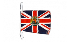 Great Britain with coat of arms Bunting Flags - 12 x 18 inch