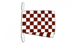 Checkered brown-white Bunting Flags - 12 x 18 inch
