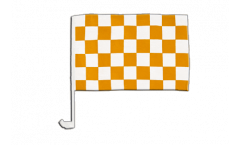 Checkered yellow-white Car Flag - 12 x 16 inch