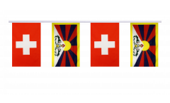 Switzerland - Tibet Friendship Bunting Flags - 5.9 x 8.65 inch