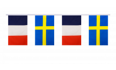 France - Sweden Friendship Bunting Flags - 5.9 x 8.65 inch