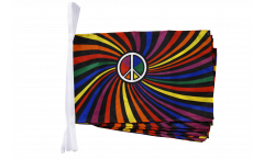 Rainbow Peace Swirl Bunting Flags - 12 x 18 inch