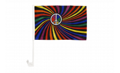 Rainbow Peace Swirl Car Flag - 12 x 16 inch