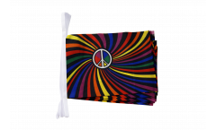 Rainbow Peace Swirl Bunting Flags - 5.9 x 8.65 inch
