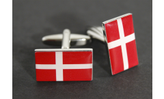 Cufflinks Denmark Flag - 0.8 x 0.5 inch