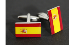 Cufflinks Spain with coat of arms Flag - 0.8 x 0.5 inch
