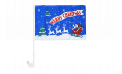 Merry Christmas Santa Claus with sledge Car Flag - 12 x 16 inch