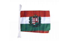 Hungary with coat of arms Bunting Flags - 12 x 18 inch