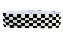 Checkered black-white Headband / sweatband - 6 x 21cm