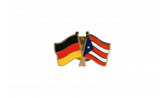 Germany - Puerto Rico Friendship Flag Pin, Badge - 22 mm