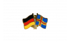 Germany - Finland Aland Islands Friendship Flag Pin, Badge - 22 mm