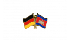 Germany - Cambodia Friendship Flag Pin, Badge - 22 mm