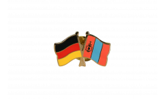 Germany - Mongolia Friendship Flag Pin, Badge - 22 mm