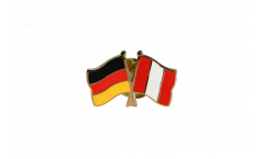 Germany - Peru Friendship Flag Pin, Badge - 22 mm