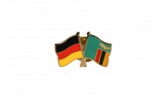 Germany - Zambia Friendship Flag Pin, Badge - 22 mm