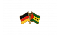 Germany - Sao Tome and Principe Friendship Flag Pin, Badge - 22 mm