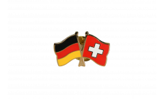 Germany - Switzerland Friendship Flag Pin, Badge - 22 mm