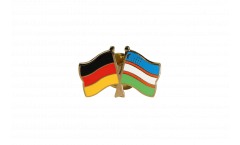 Germany - Uzbekistan Friendship Flag Pin, Badge - 22 mm