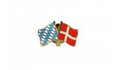 Bavaria - Denmark Friendship Flag Pin, Badge - 22 mm
