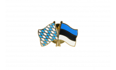 Bavaria - Estonia Friendship Flag Pin, Badge - 22 mm