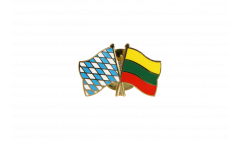 Bavaria - Lithuania Friendship Flag Pin, Badge - 22 mm