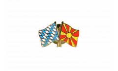 Bavaria - North Macedonia Friendship Flag Pin, Badge - 22 mm