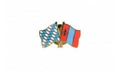 Bavaria - Mongolia Friendship Flag Pin, Badge - 22 mm