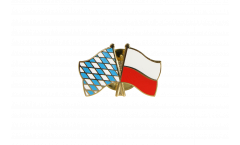 Bavaria - Poland Friendship Flag Pin, Badge - 22 mm