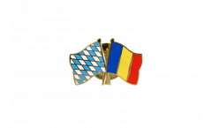 Bavaria - Rumania Friendship Flag Pin, Badge - 22 mm