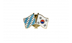 Bavaria - South Korea Friendship Flag Pin, Badge - 22 mm