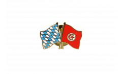 Bavaria - Tunisia Friendship Flag Pin, Badge - 22 mm