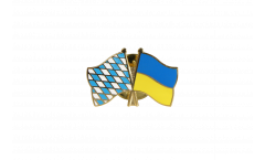 Bavaria - Ukraine Friendship Flag Pin, Badge - 22 mm